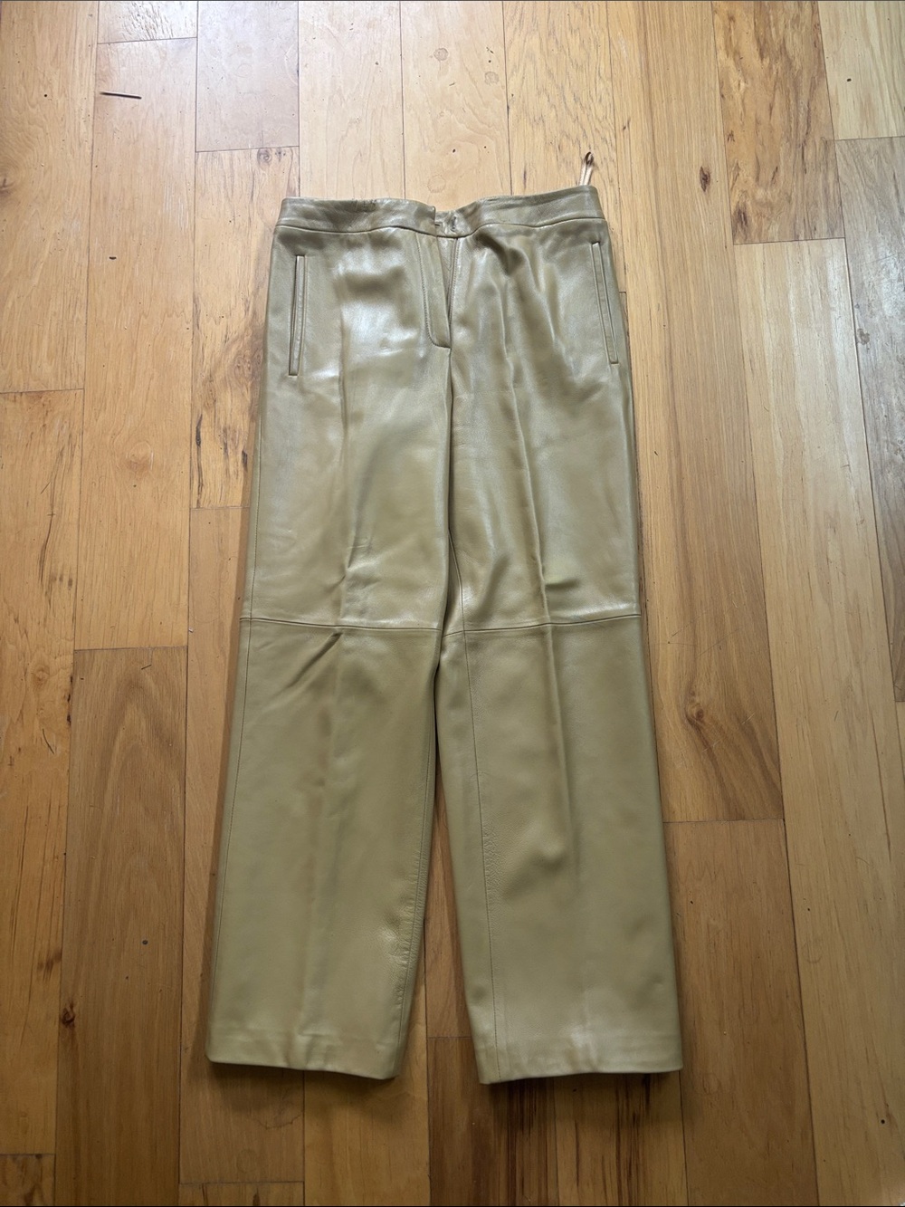 Talbots camel leather pants size 6 petite